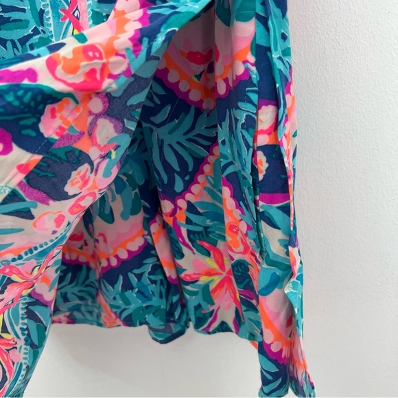 Lilly Pulitzer Tanya Romper in Seaside Aqua Size 00 - Picture 8 of 16